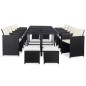 vidaXL Set comedor de jardín 15 piezas y cojines ratán sintético negro vidaXL Set comedor de jardín 15 piezas y cojines ratán sintético negro