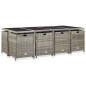 vidaXL Set comedor de jardín 13 piezas y cojines ratán sintético gris