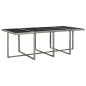 vidaXL Set comedor de jardín 13 piezas y cojines ratán sintético gris