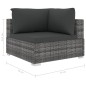 vidaXL Set de muebles de jardín 11 pzas y cojines ratán sintético gris vidaXL Set de muebles de jardín 11 pzas y cojines ratán sintético gris