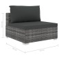 vidaXL Set de muebles de jardín 11 pzas y cojines ratán sintético gris vidaXL Set de muebles de jardín 11 pzas y cojines ratán sintético gris