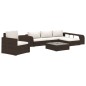 vidaXL Set muebles de jardín 8 piezas y cojines ratán sintético marrón vidaXL Set muebles de jardín 8 piezas y cojines ratán sintético marrón