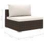 vidaXL Set muebles de jardín 8 piezas y cojines ratán sintético marrón vidaXL Set muebles de jardín 8 piezas y cojines ratán sintético marrón