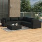 vidaXL Set muebles de jardín 6 piezas y cojines ratán sintético negro vidaXL Set muebles de jardín 6 piezas y cojines ratán sintético negro