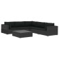 vidaXL Set muebles de jardín 6 piezas y cojines ratán sintético negro vidaXL Set muebles de jardín 6 piezas y cojines ratán sintético negro