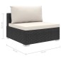 vidaXL Set muebles de jardín 13 piezas y cojines ratán sintético negro vidaXL Set muebles de jardín 13 piezas y cojines ratán sintético negro