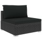 vidaXL Set muebles de jardín 12 pzas y cojines ratán sintético negro vidaXL Set muebles de jardín 12 pzas y cojines ratán sintético negro