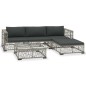 vidaXL Set de muebles de jardín 5 pzas y cojines ratán sintético gris