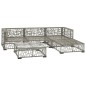vidaXL Set de muebles de jardín 5 pzas y cojines ratán sintético gris