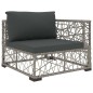 vidaXL Set de muebles de jardín 5 pzas y cojines ratán sintético gris