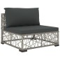 vidaXL Set de muebles de jardín 5 pzas y cojines ratán sintético gris