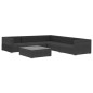 vidaXL Set muebles de jardín 6 piezas y cojines ratán sintético negro