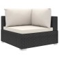 vidaXL Set muebles de jardín 6 piezas y cojines ratán sintético negro
