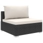 vidaXL Set muebles de jardín 6 piezas y cojines ratán sintético negro