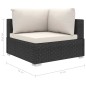 vidaXL Set muebles de jardín 6 piezas y cojines ratán sintético negro