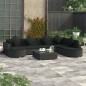 vidaXL Set muebles de jardín y cojines 8 piezas ratán sintético negro vidaXL Set muebles de jardín y cojines 8 piezas ratán sintético negro