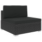 vidaXL Set muebles de jardín y cojines 8 piezas ratán sintético negro vidaXL Set muebles de jardín y cojines 8 piezas ratán sintético negro