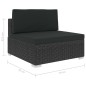 vidaXL Set muebles de jardín y cojines 8 piezas ratán sintético negro vidaXL Set muebles de jardín y cojines 8 piezas ratán sintético negro