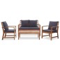 vidaXL Muebles de jardín 4 piezas con cojines madera acacia maciza vidaXL Muebles de jardín 4 piezas con cojines madera acacia maciza
