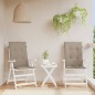 vidaXL Cojín silla de jardín respaldo alto 2 uds tela taupé 120x50x3cm vidaXL Cojín silla de jardín respaldo alto 2 uds tela taupé 120x50x3cm