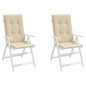 vidaXL Cojín silla de jardín respaldo alto 2 uds tela beige 120x50x3cm vidaXL Cojín silla de jardín respaldo alto 2 uds tela beige 120x50x3cm