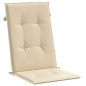 vidaXL Cojín silla de jardín respaldo alto 2 uds tela beige 120x50x3cm vidaXL Cojín silla de jardín respaldo alto 2 uds tela beige 120x50x3cm