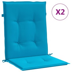 vidaXL Cojín silla jardín respaldo bajo 2 uds tela Oxford azul