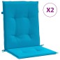 vidaXL Cojín silla jardín respaldo bajo 2 uds tela Oxford azul vidaXL Cojín silla jardín respaldo bajo 2 uds tela Oxford azul
