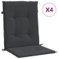 vidaXL Cojín de silla de jardín respaldo bajo 4 uds tela Oxford negro vidaXL Cojín de silla de jardín respaldo bajo 4 uds tela Oxford negro