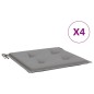vidaXL Cojines de silla de jardín 4 uds tela gris 40x40x3 cm vidaXL Cojines de silla de jardín 4 uds tela gris 40x40x3 cm