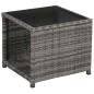 vidaXL Juego muebles bistro jardín 3 pzas cojines ratán sintético gris vidaXL Juego muebles bistro jardín 3 pzas cojines ratán sintético gris