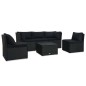 vidaXL Set de muebles de jardín 4 pzas y cojines ratán sintético negro vidaXL Set de muebles de jardín 4 pzas y cojines ratán sintético negro