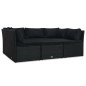 vidaXL Set de muebles de jardín 4 pzas y cojines ratán sintético negro vidaXL Set de muebles de jardín 4 pzas y cojines ratán sintético negro