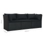 vidaXL Set de muebles de jardín 4 pzas y cojines ratán sintético negro vidaXL Set de muebles de jardín 4 pzas y cojines ratán sintético negro