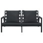 vidaXL Muebles de jardín 4 pzas y cojines de aluminio gris oscuro vidaXL Muebles de jardín 4 pzas y cojines de aluminio gris oscuro