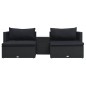 vidaXL Set muebles de jardín 5 piezas y cojines ratán sintético negro vidaXL Set muebles de jardín 5 piezas y cojines ratán sintético negro