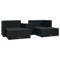 vidaXL Set muebles de jardín 5 piezas y cojines ratán sintético negro vidaXL Set muebles de jardín 5 piezas y cojines ratán sintético negro