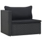 vidaXL Set muebles de jardín 5 piezas y cojines ratán sintético negro vidaXL Set muebles de jardín 5 piezas y cojines ratán sintético negro