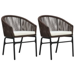 vidaXL Sillas de jardín 2 unidades ratán sintético marrón