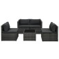 vidaXL Set de muebles de jardín 5 pzas y cojines ratán sintético gris