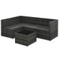 vidaXL Set de muebles de jardín 5 pzas y cojines ratán sintético gris
