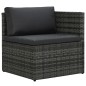 vidaXL Set de muebles de jardín 5 pzas y cojines ratán sintético gris