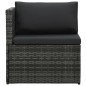 vidaXL Set de muebles de jardín 5 pzas y cojines ratán sintético gris