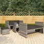 vidaXL Set de muebles de jardín 5 pzas y cojines ratán sintético gris vidaXL Set de muebles de jardín 5 pzas y cojines ratán sintético gris