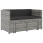 vidaXL Set de muebles de jardín 5 pzas y cojines ratán sintético gris vidaXL Set de muebles de jardín 5 pzas y cojines ratán sintético gris