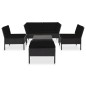 vidaXL Set muebles de jardín 6 piezas y cojines ratán sintético negro vidaXL Set muebles de jardín 6 piezas y cojines ratán sintético negro