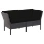 vidaXL Set muebles de jardín 6 piezas y cojines ratán sintético negro vidaXL Set muebles de jardín 6 piezas y cojines ratán sintético negro