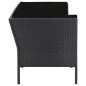 vidaXL Set muebles de jardín 6 piezas y cojines ratán sintético negro vidaXL Set muebles de jardín 6 piezas y cojines ratán sintético negro
