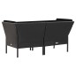 vidaXL Set muebles de jardín 6 piezas y cojines ratán sintético negro vidaXL Set muebles de jardín 6 piezas y cojines ratán sintético negro