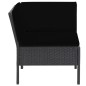 vidaXL Set muebles de jardín 6 piezas y cojines ratán sintético negro vidaXL Set muebles de jardín 6 piezas y cojines ratán sintético negro